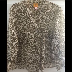 Women’s Ruby Rd woman 16 w sheer blouse - tan